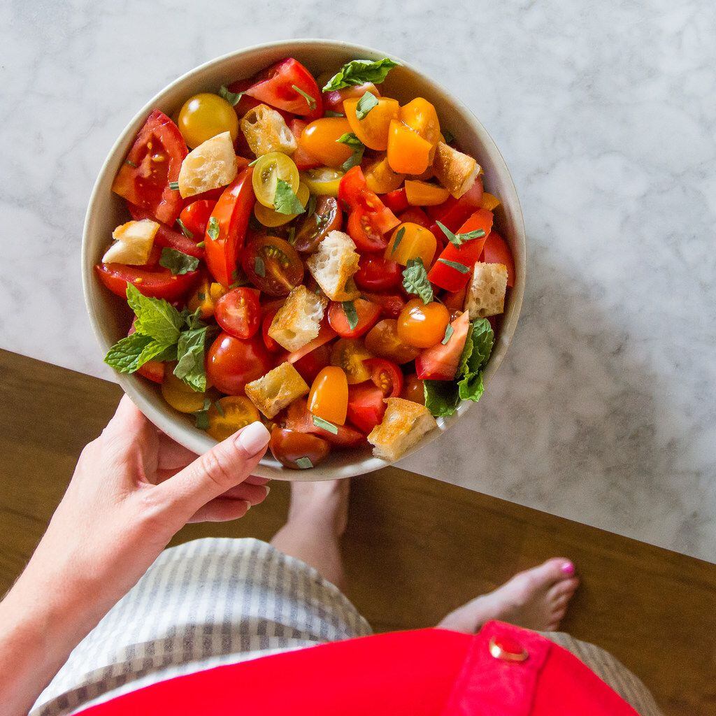 Tomato Herb Salad with Buttery Croutons