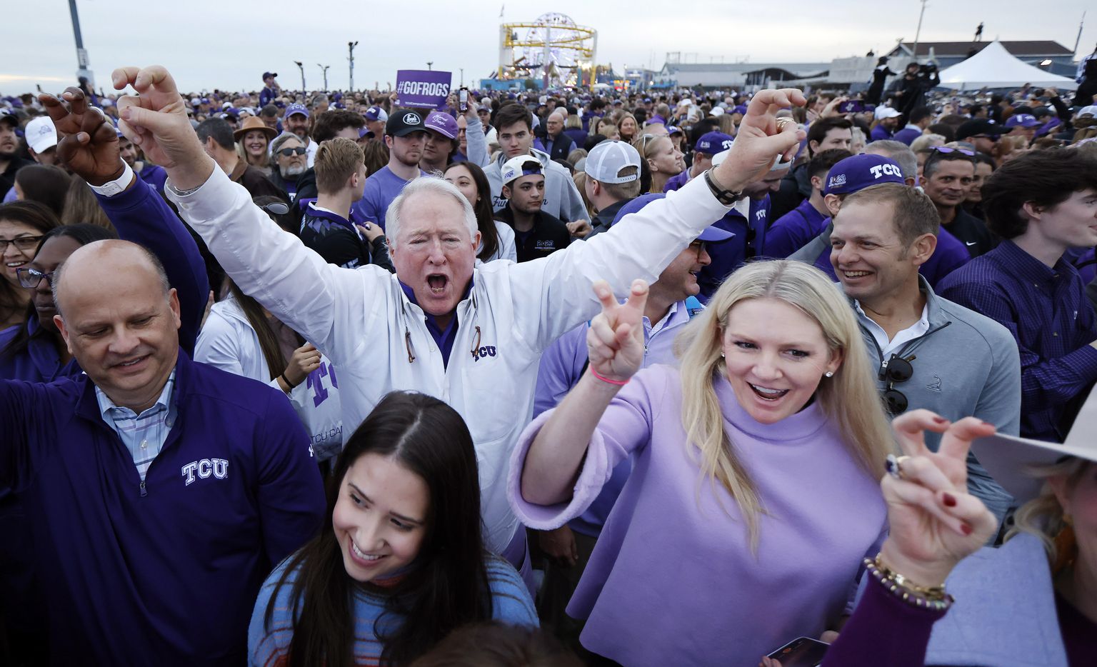Ahead of the CFP National Championship football game, thousands of TCU Horned Frog fans...