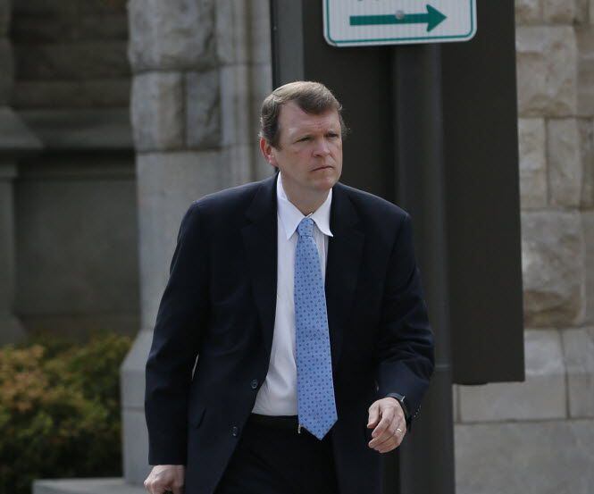 Jeff Mateer, first assistant to the Texas attorney general, enters the courtroom where the...