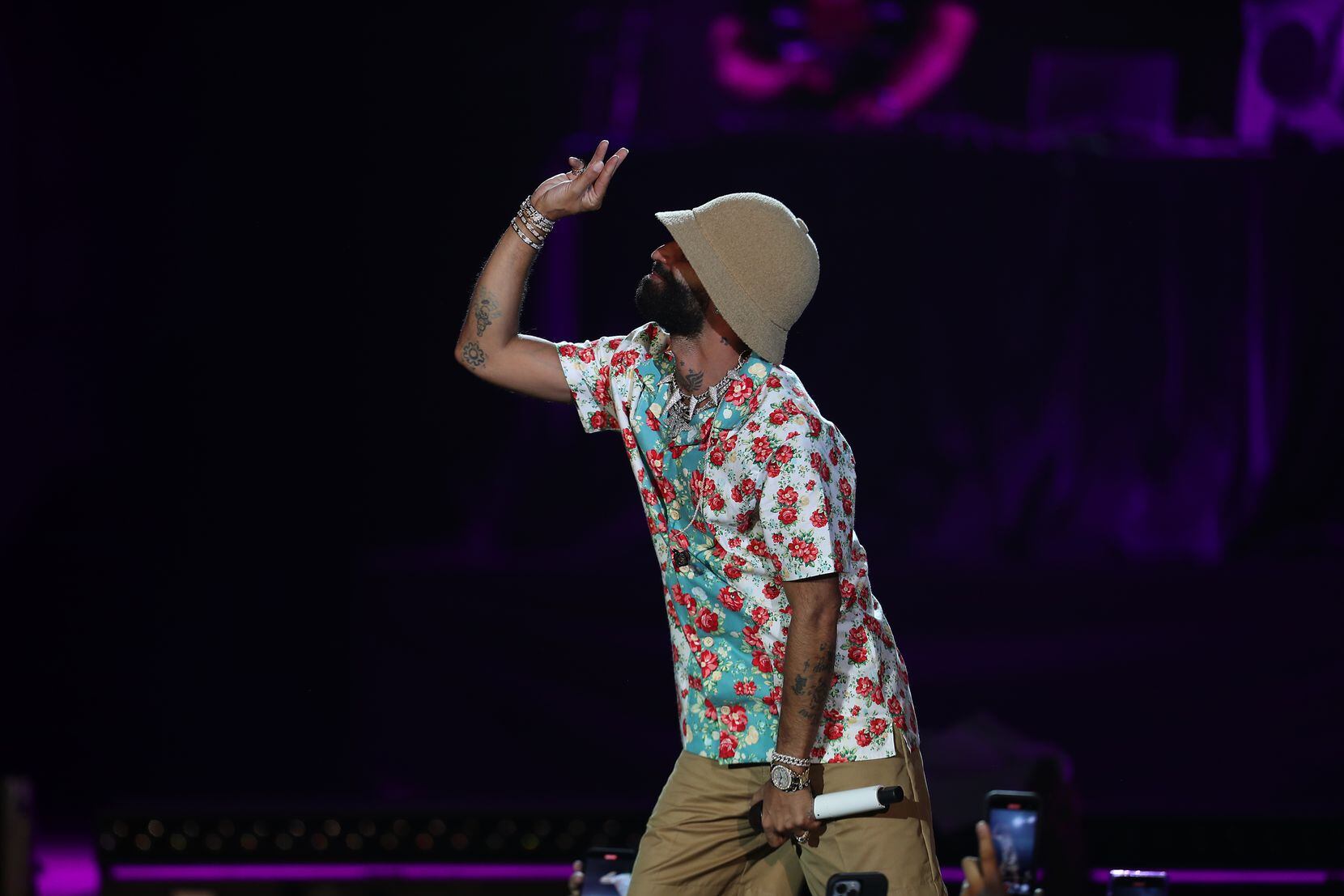 Arcangel performing during the Uforia Latino Mix Live concert held on Thursday, August 4th,...