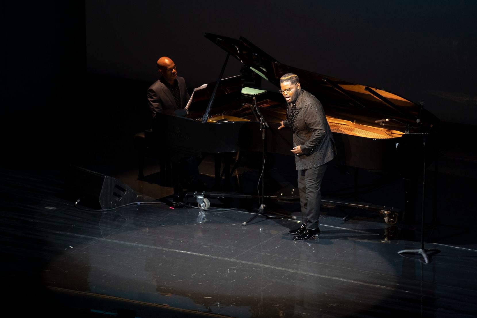 John Holiday performs at the Dallas Opera in the group's first in-person concert since the...