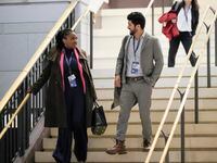 Democratic Rep.-elects Jasmine Crockett of Dallas and Greg Casar of Austin join newly...