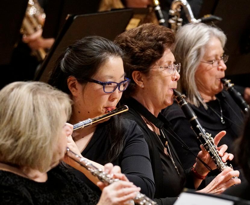 Members of the Dallas Winds perform at the Morton H. Meyerson Symphony Center in Dallas on...