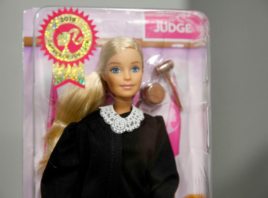 A Judge Barbie photographed in the chambers of Justice Lana Myers in Dallas Wednesday,...