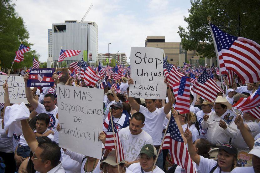 Una manifestación en Dallas contra leyes punitivas a la inmigración.(GETTY IMAGES)
