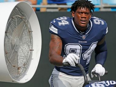 Dallas Cowboys defensive end Randy Gregory (94) is pictured during the Dallas Cowboys vs. the Carolina Panthers NFL football game at Bank of America Stadium in Charlotte, North Carolina on Sunday, September 9, 2018.