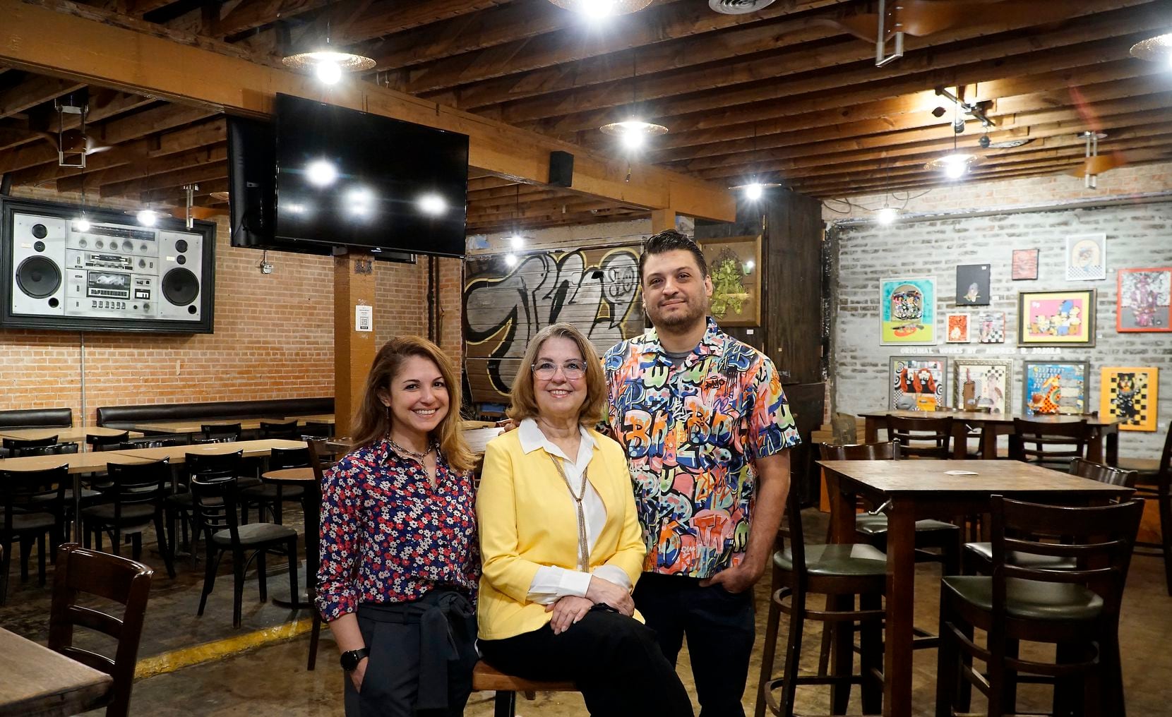 Strangeways owners Rosie Ildemaro, Eric Sanchez, and Yolanda Sanchez at their restaurant in Dallas, Texas on Monday, September 21, 2020. 