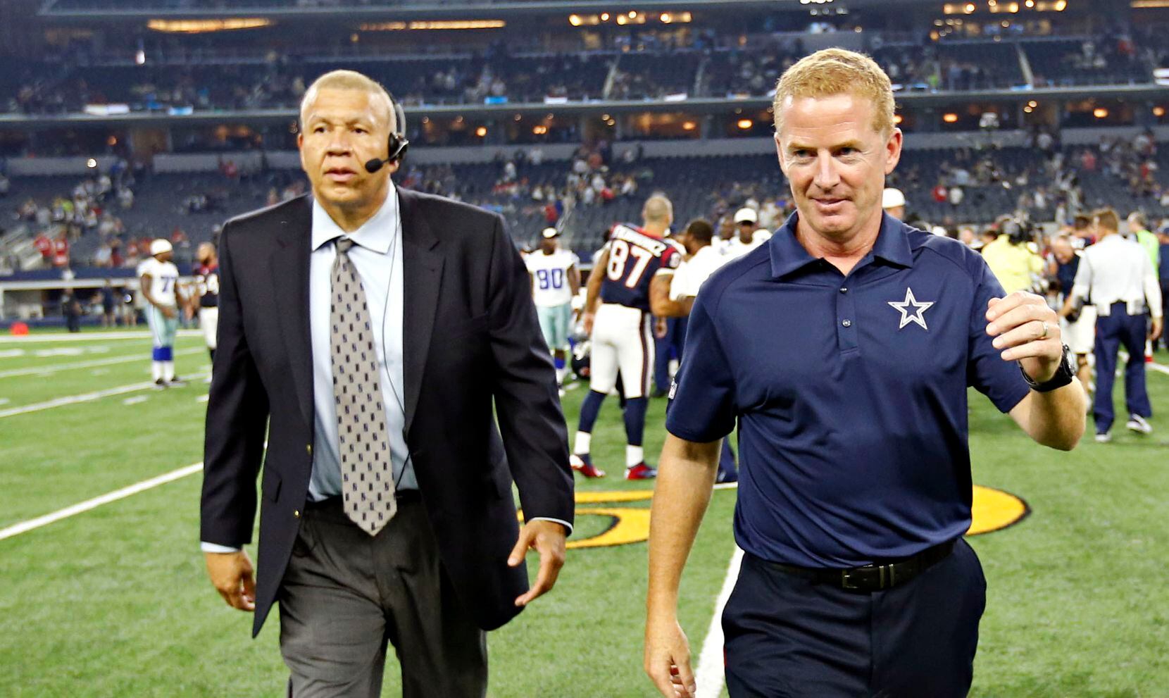 Gail David Dupree, left, chief security officer for the Dallas Cowboys, and then-head coach...