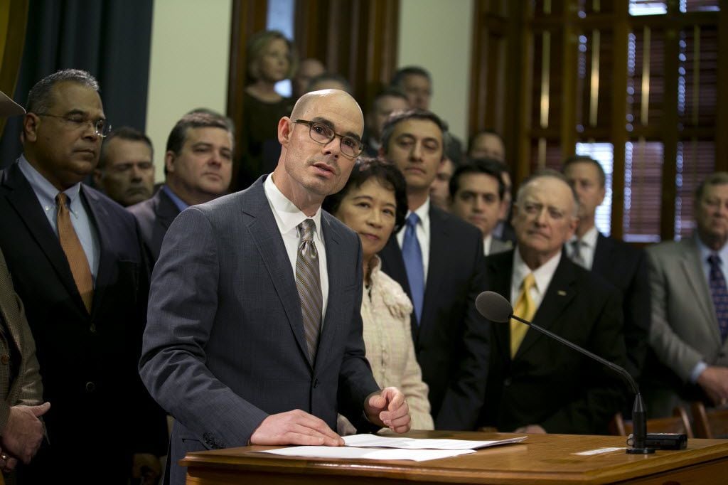 Rep. Dennis Bonnen, R-Angleton, pictured at a new conference in August, plans to retire from...