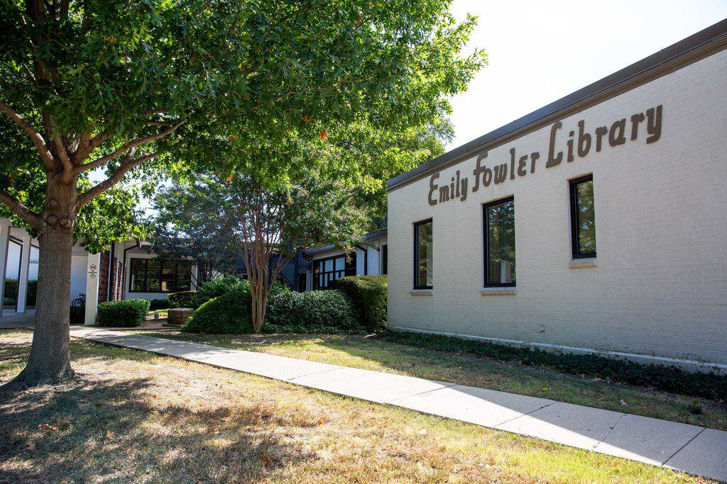 Public libraries in Denton, like the Emily Fowler Central Library, are dispensing with late...