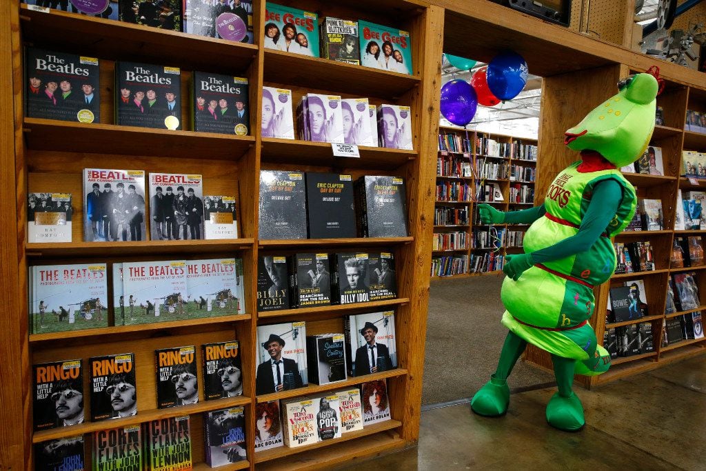Bookworm gets balloons stuck on one of the shelves of Half Price Books during the 45th...