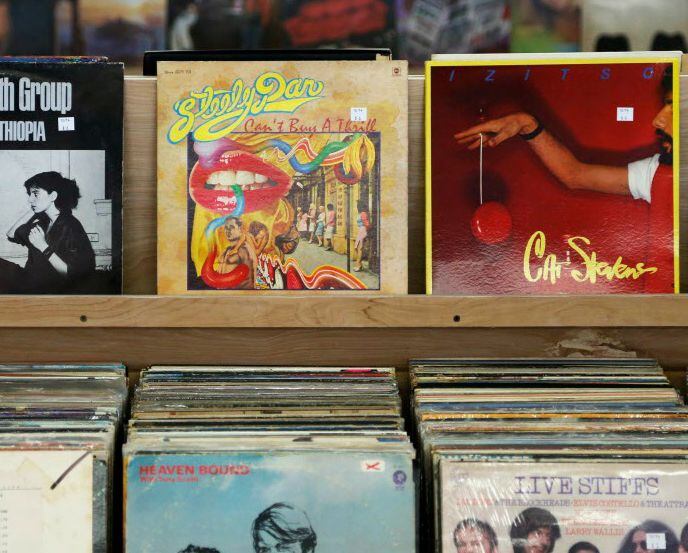 Records on display for sale at Josey Records and Music in Dallas on Tuesday, October 14, 2014.