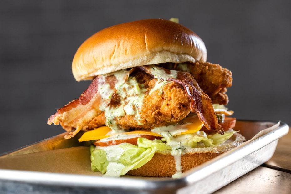 Hello, darling. That's the chicken ranch sandwich from Hops & Hens, which opened Nov. 4, 2021 in downtown Dallas. 