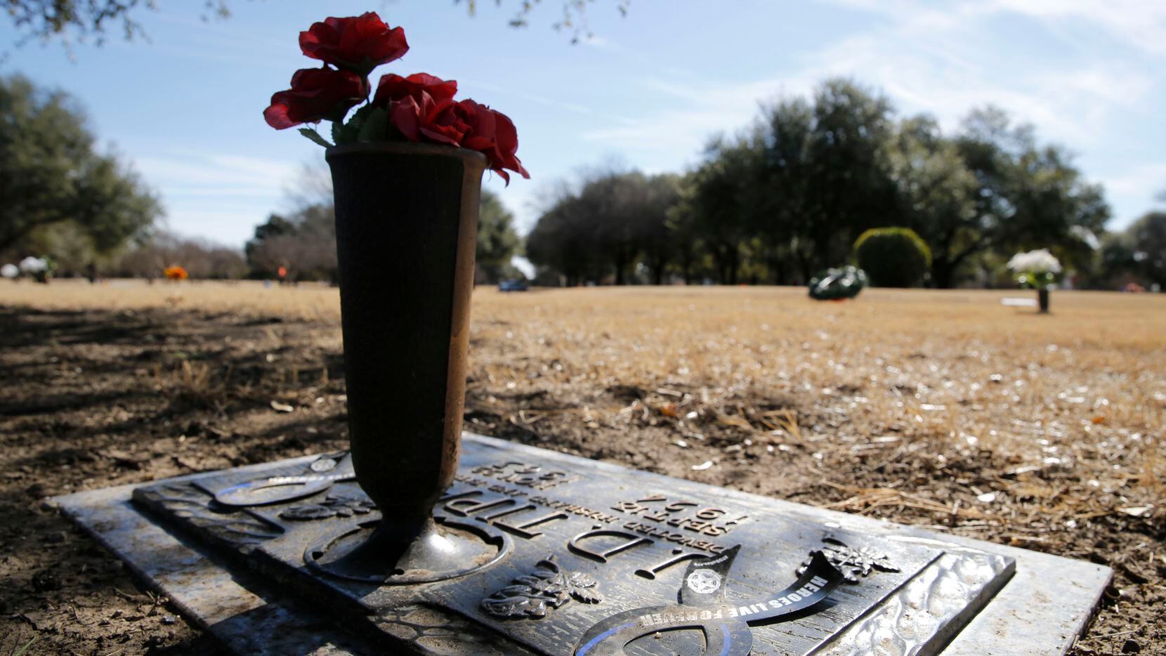 Gravesite of J.D. Tippit at Laurel Land Memorial Park in Dallas on Jan. 25, 2018. 