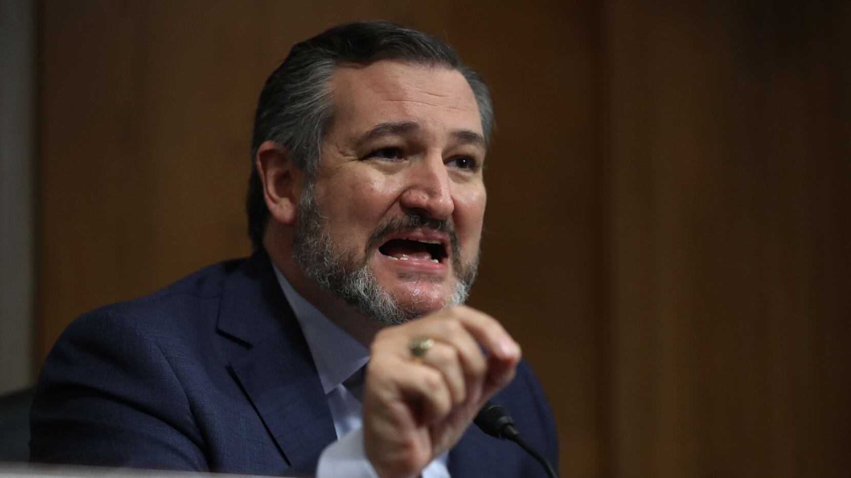 Sen. Ted Cruz questions witnesses during a hearing about "anarchist violence" on Aug. 4,...