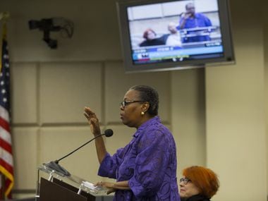 Former City Council member Diane Ragsdale spoke on behalf of Theresa Coleman Wash, executive...