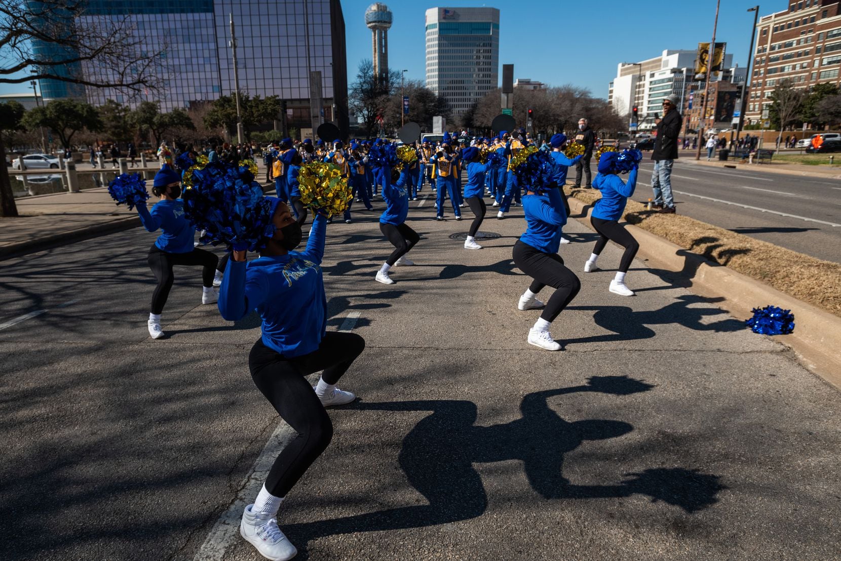 Cheerleaders with Yvonne A. Ewell Townview Magnet Center, perform during the Celebration of...