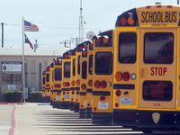 Buses at the  Garland ISD Transportation Facility in 2013.