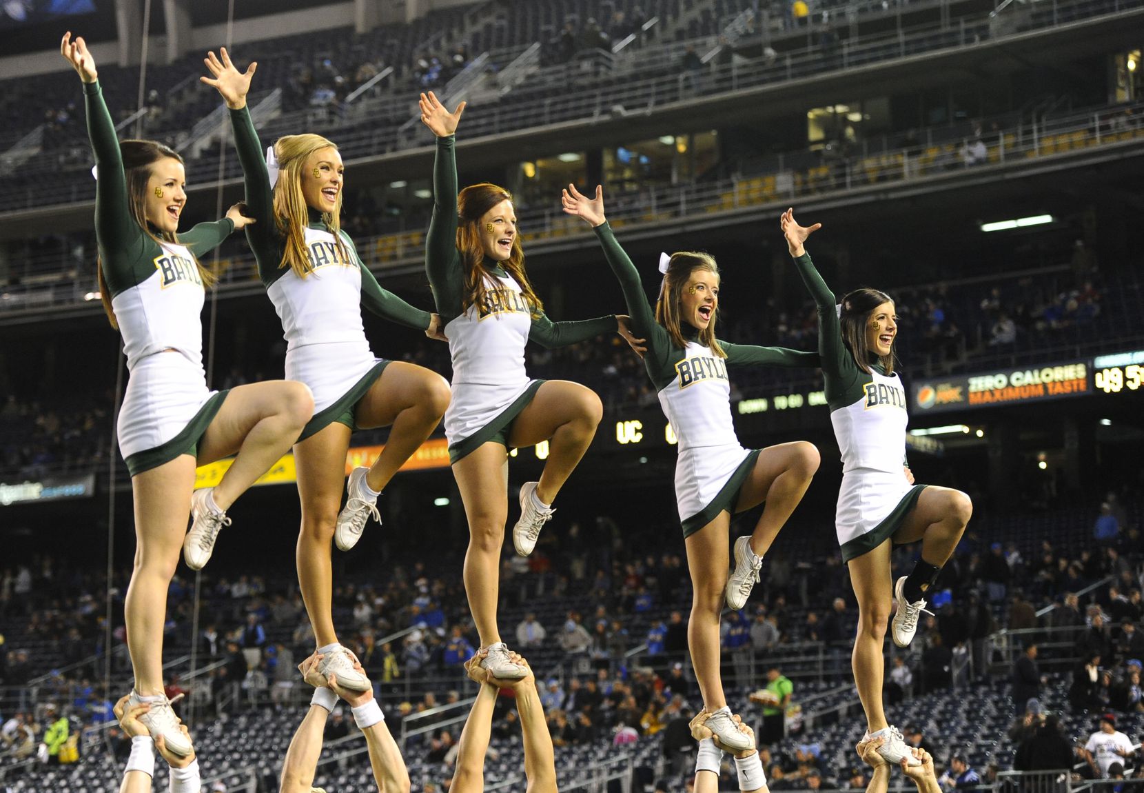 December 27, 2012; San Diego, CA, USA; Baylor Bears cheerleaders perform pr...