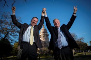  Frisco residents Mark Phariss (right) and Vic Holmes celebrated the Supreme Court's ruling. (Courtesy photo/Andrew Slaton)