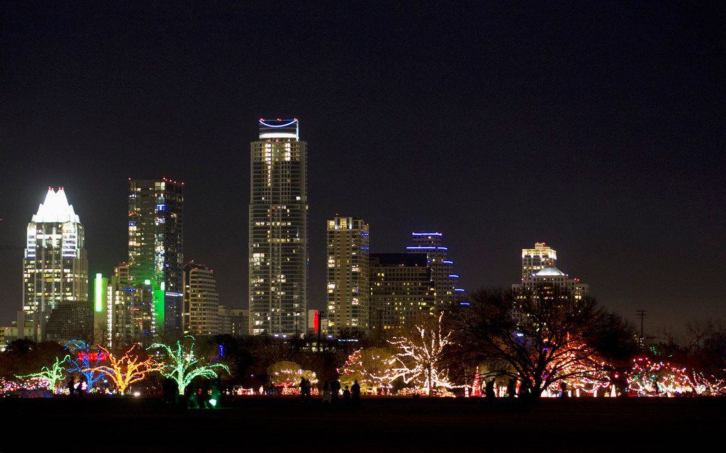 FILE - This Dec. 16, 2012, file photo shows the skyline at night of Austin, Texas. Austin is...