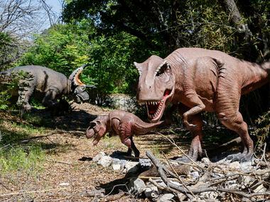 Don’t worry — the animatronic dinosaurs in the “Destination: Dinosaurs” exhibit at the...