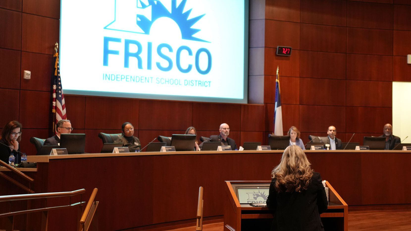 Amy Baker speaks on behalf of a family friend who has a transgender child in Frisco ISD...