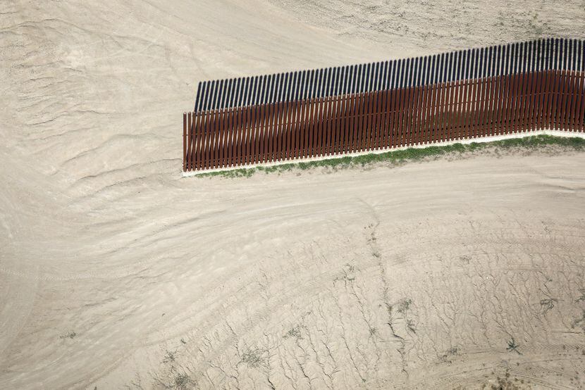   A border fence stops near the U.S.-Mexico border, formed by the Rio Grande; photo taken on...