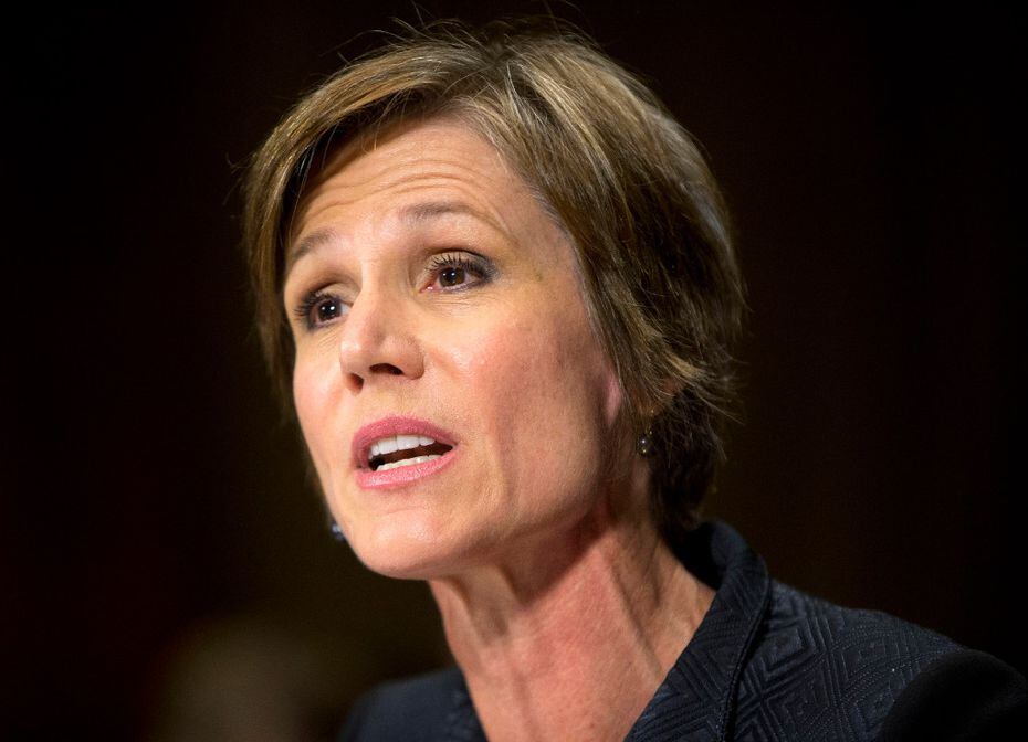 Former acting Attorney General Sally Yates, who was fired by President Donald Trump for...