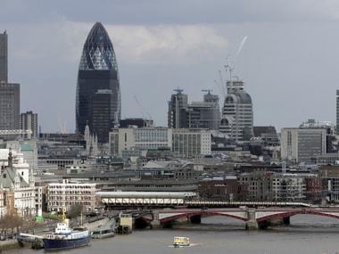 Foster + Partners' torpedo-shaped tower in London is nicknamed "The Gherkin."