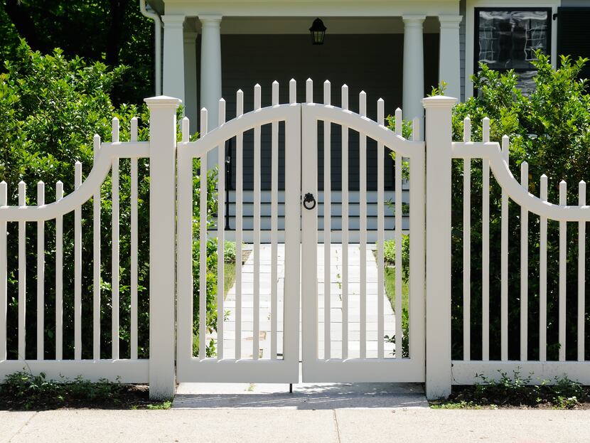 White fence with gate