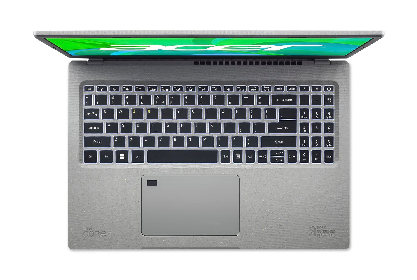 The Acer Aspire Vero has a unique keyboard with an off-center trackpad.