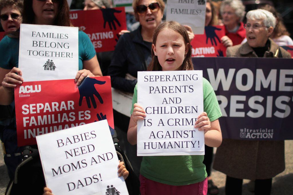 Una protesta en contra a la política de la administración de Donald Trump de separar a familias migrantes.