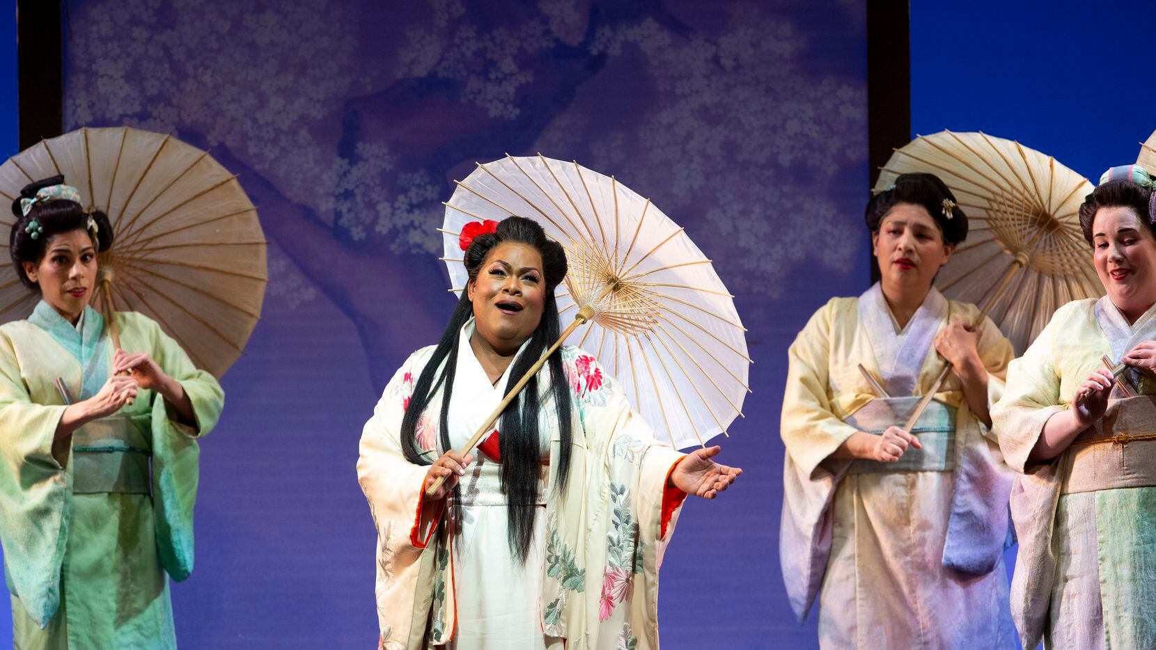 Soprano Latonia Moore (middle) performs as Cio-Cio-San in Dallas Opera's 'Madame Butterfly'...