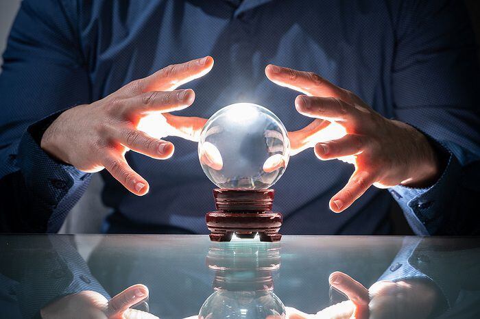 Predicting Future Using Crystal Ball. Fortune Teller And Psychic