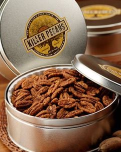 Killer Pecans come in tins for easy gifting.
