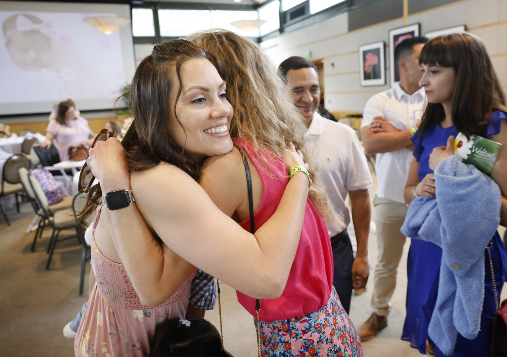 Jen Dingle (left) meets her donor, Cassie Dunn of Arlington, for the second time.  They...