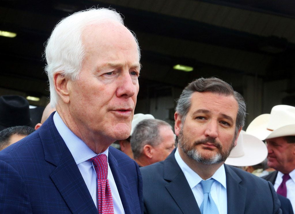 Sen. John Cornyn, left, R-Texas, and Sen. Ted Cruz, R-Texas, have peppered their social...