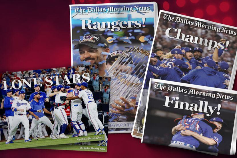 Our Texas Rangers World Series collector's book and special edition newspapers.