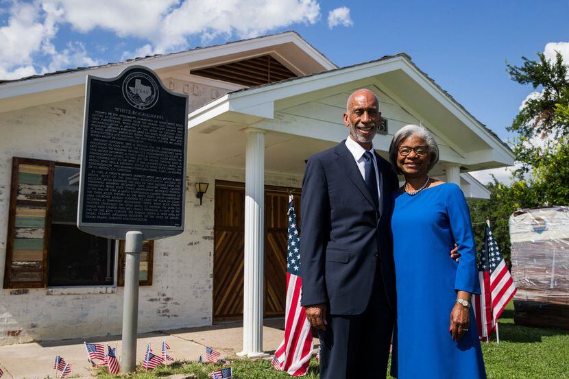 Don and Wanda Wesson outside the White Rock Chapel in Addison. The Wessons bought the...