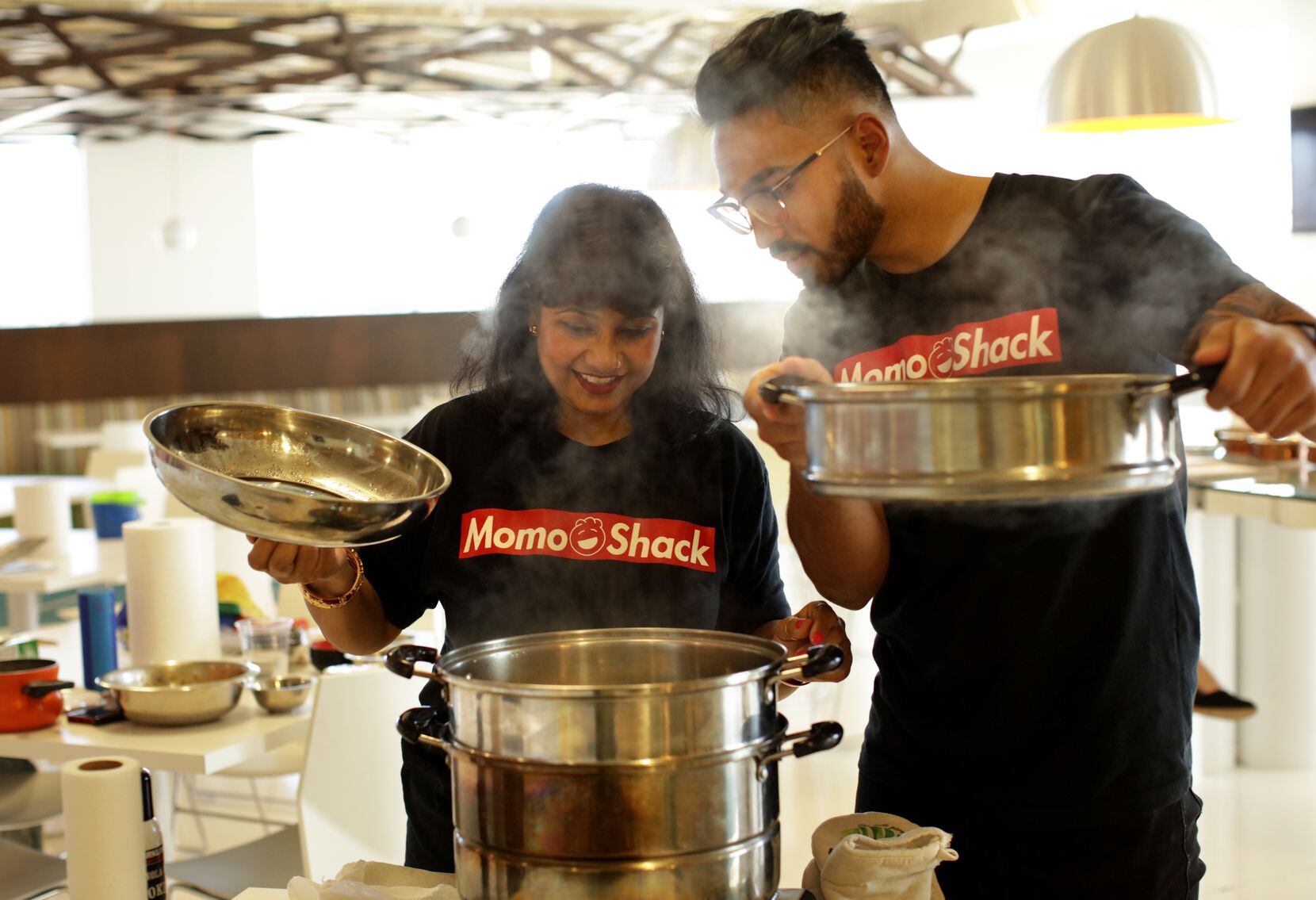 Minu Amatya and son Leezen Amatya with Momo Shack Dumplings host a Momo Dumpling Making...