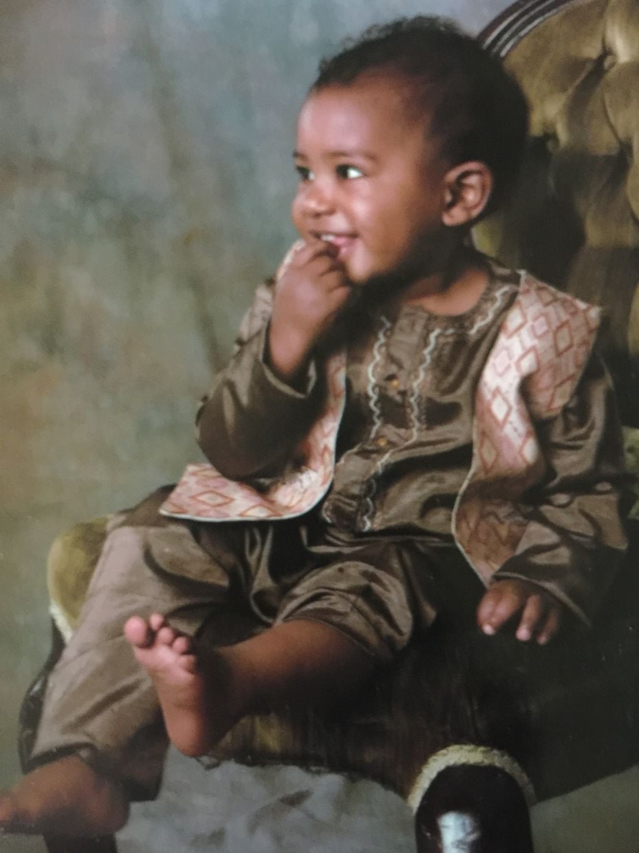 Texas Rangers pitcher Kumar Rocker is pictured here as a toddler (Courtesy/Rocker family).