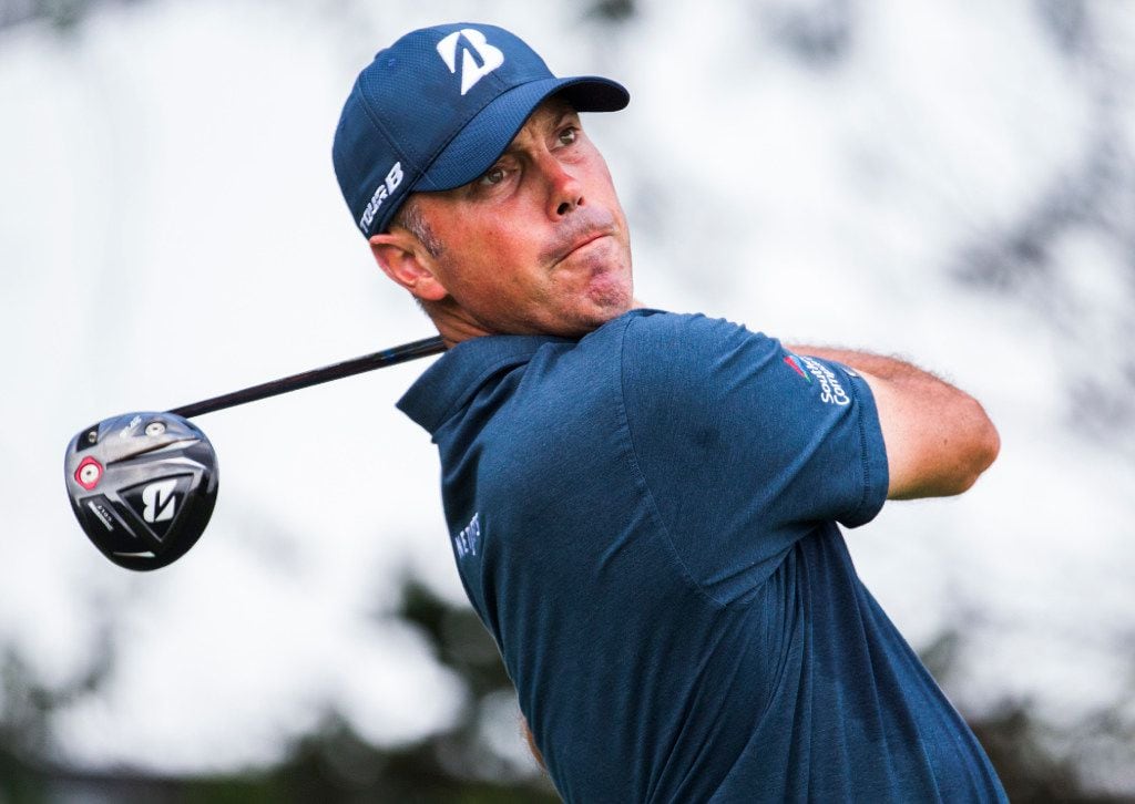 Matt Kuchar tees off at the fourth hole during round 1 of the AT&T Byron Nelson on Thursday,...