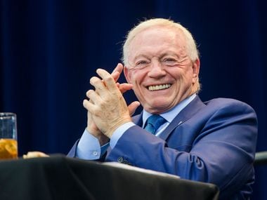 Dallas Cowboys owner, president and general manager Jerry Jones laughs during the 2019 Dallas Cowboys Kickoff Luncheon on Wednesday, August 28, 2019 at AT&T Stadium in Arlington. The luncheon benefitted the Dallas Cowboys Charity House at Happy Hill Farms.