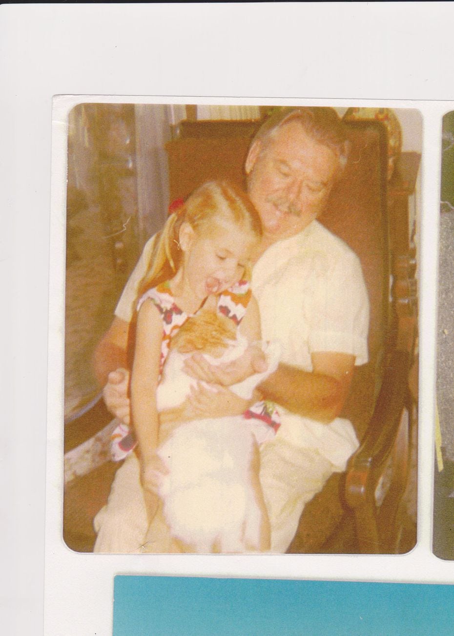 The author with her grandfather in the 1970s
