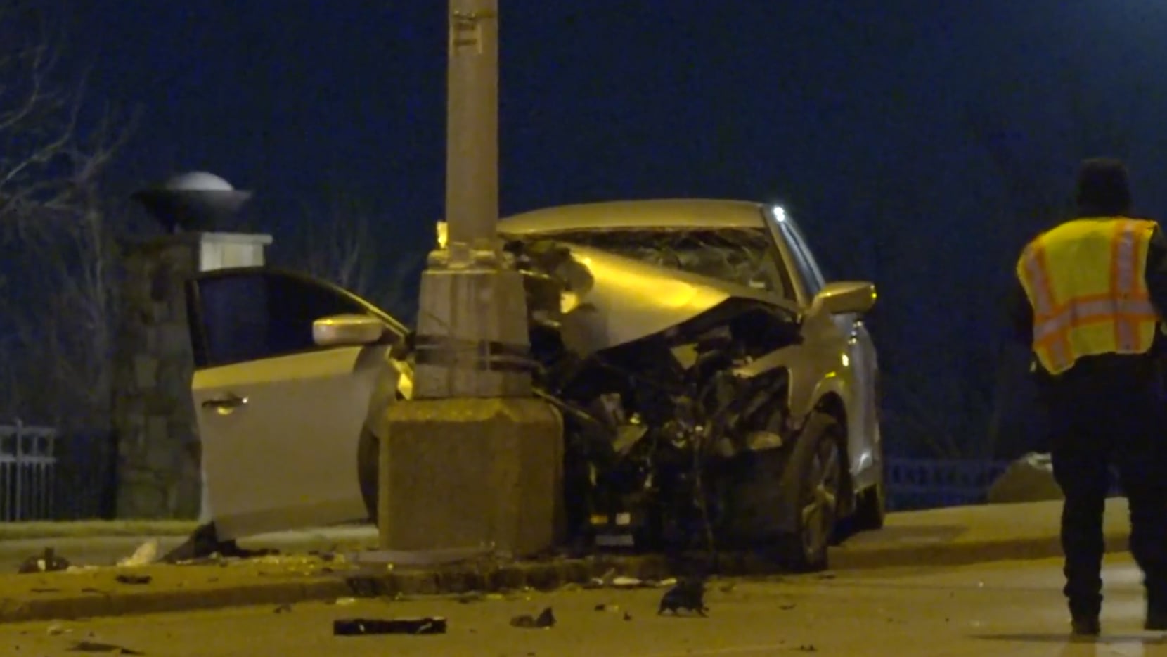 Dallas police said the juvenile driver of the car was speeding when he lost control, left...