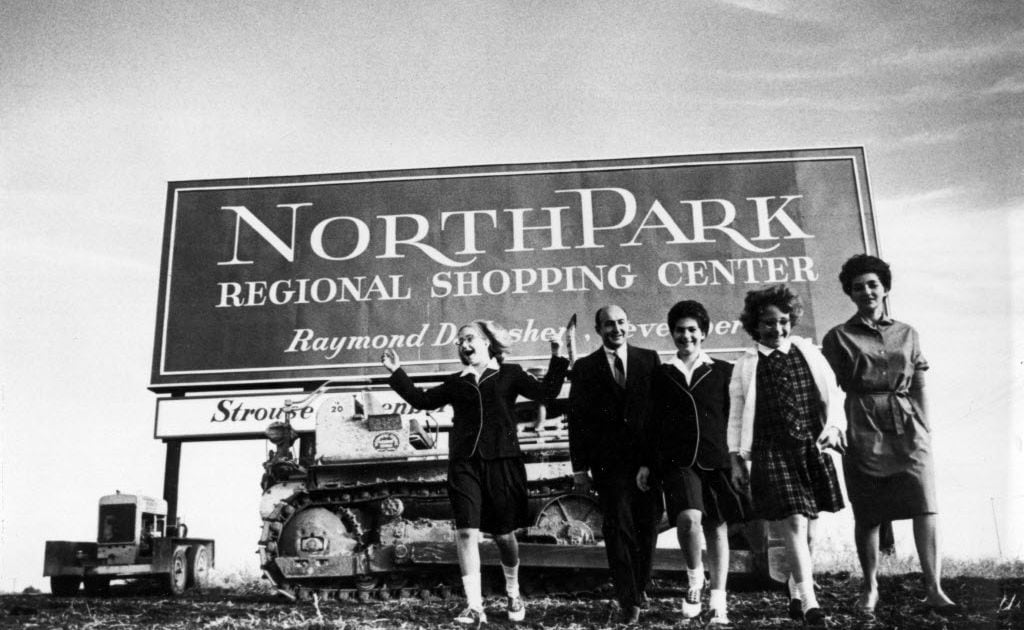 The Nasher family, from left: Andrea Nasher, Raymond Nasher, Joanie Nasher, Nancy Nasher and Patsy Nasher on land that would become NorthPark Center on March 15, 1963.