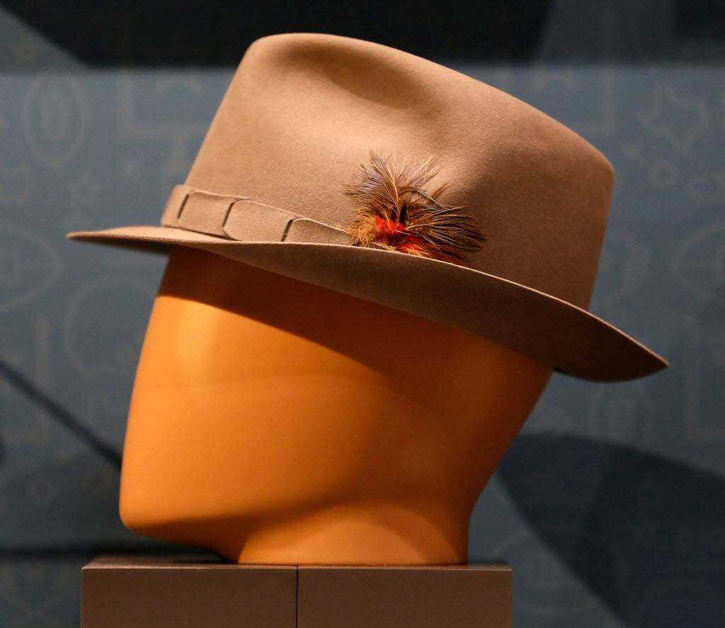 Tom Landry's 1974 fedora, part of the Eye of the Collector exhibit at the Perot Museum of...