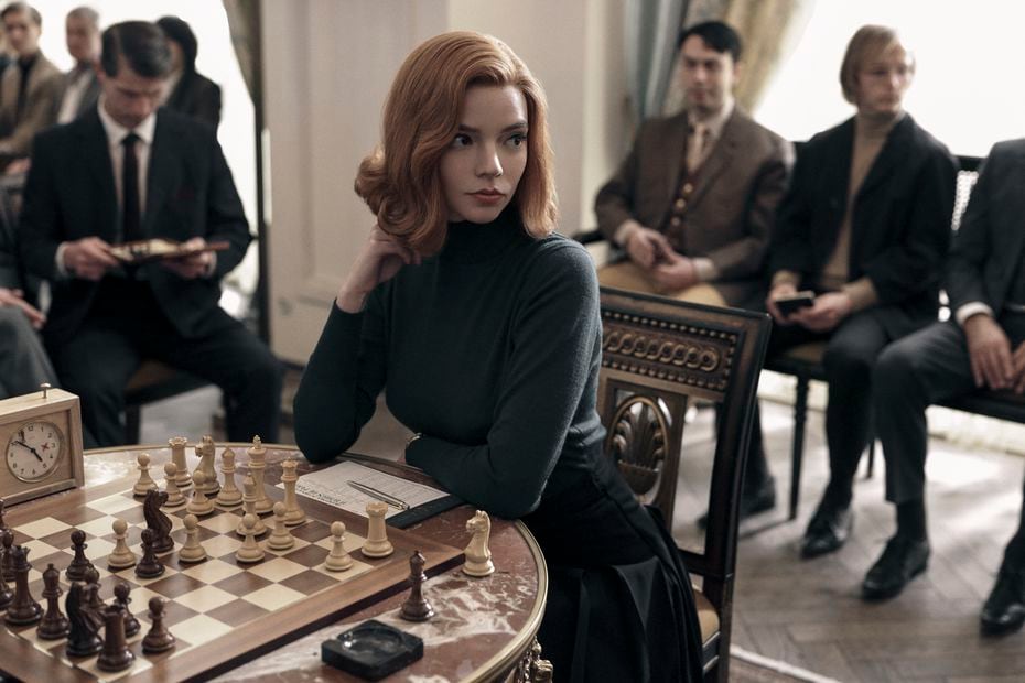 Anya Taylor stars as Beth Harmon, a fictional chess prodigy in the 1950s and 60s, in "The Queen's Gambit." New chess players flocked to the game after watching the wildly successful Netflix miniseries, which is based on a novel by Walter Tevis.