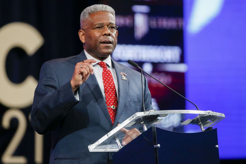 Former Texas Republican Party chairman Allen West gives remarks at the Conservative...